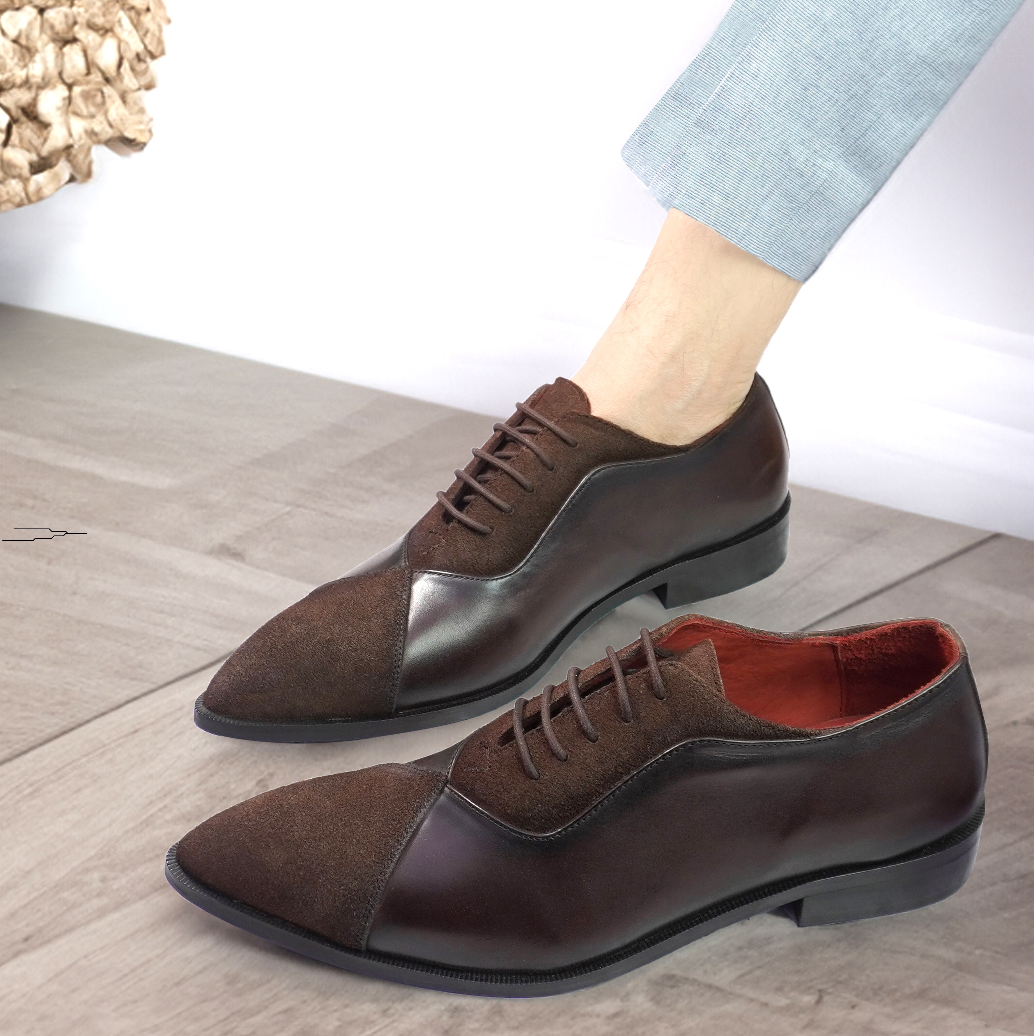 2509 Pointer Brown Lace Up LEATHER SHOES